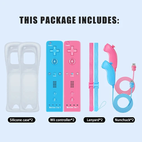 Imagen 2 del producto Controlador Wii para Nintendo Wii, mando a distancia Wii con funda de silicona y correa Compatible con Nintendo Wii/Wii U/Wii Mini con movimiento