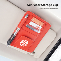 Car PU Leather Sun Visor Sunglasses Ticket Card Storage Bag For MG Cyberster MG3 MG5 MG7 MG6 ZS ES5 ONE HS MG4 EV MARVEL R EZS