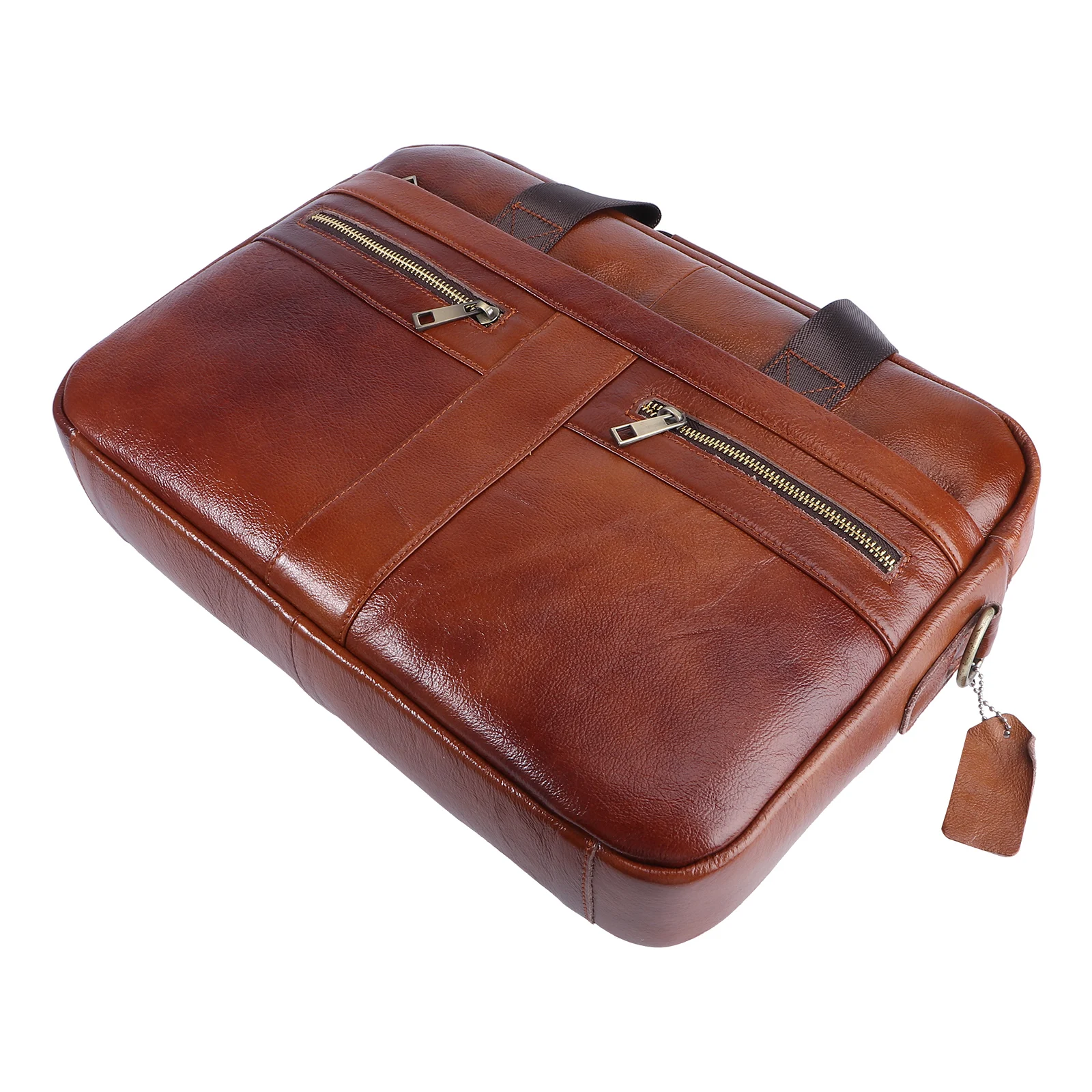 Coffee Durable Business Men's Handbag Large Capacity Shoulder Bag for Travel and Work Men Shoulder Bag