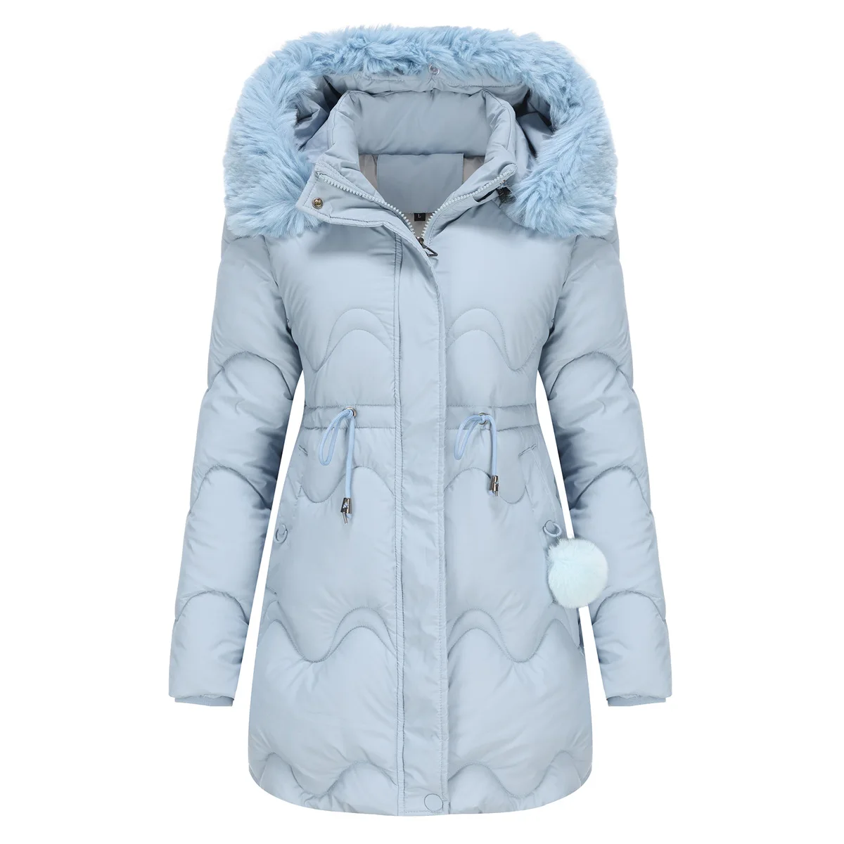 

New In Winter Thick Warm Parka Women Fashion Detachable Hooded Fur Jackets Female Long Cotton Padded Clothes 2023