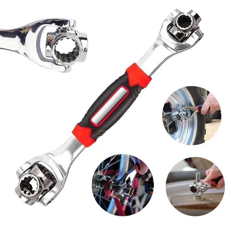 52 in 1 Combination Wrench Set, Universal Socket Wrench with 360 Degree Rotating Head, Multifunction Spanner Tool for Home & Car Repair