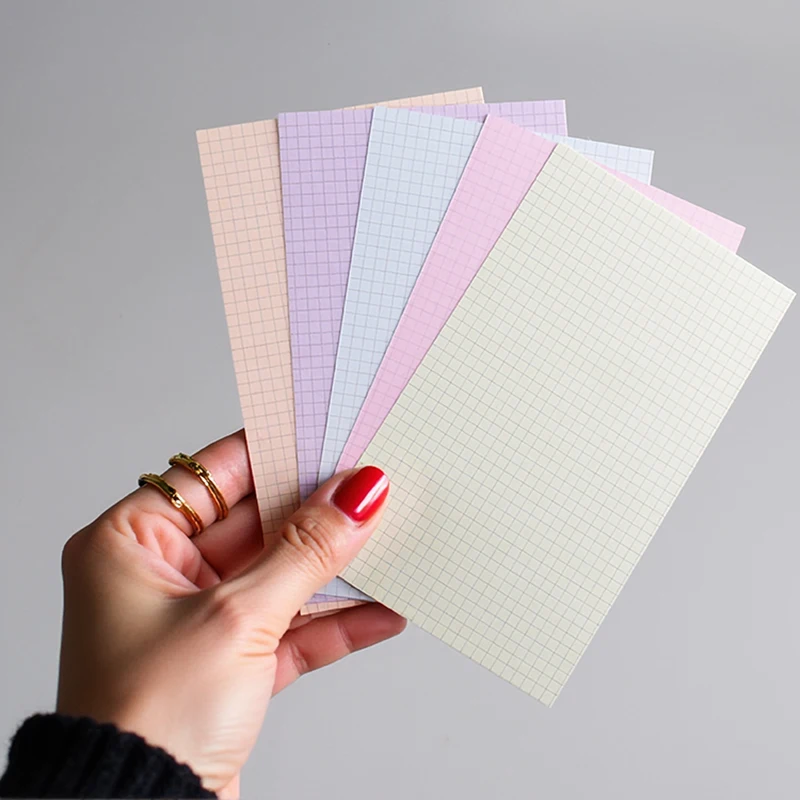 50Sheets/Set Index Cards 3\'\'x5\'\' DIY INS Style Five-Color Message Card Office Note COLOR MASH