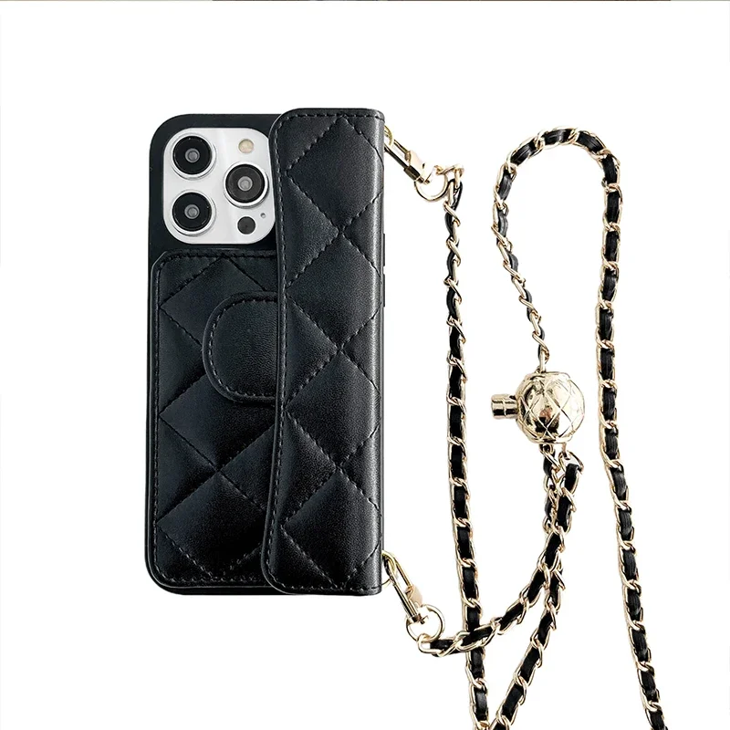 Crossbody verstelbare lanyard telefoonhoesje voor iPhone 16 15 14 Plus Air 17 13 12 11 Pro Max portemonnee kaarthouder lederen hoes