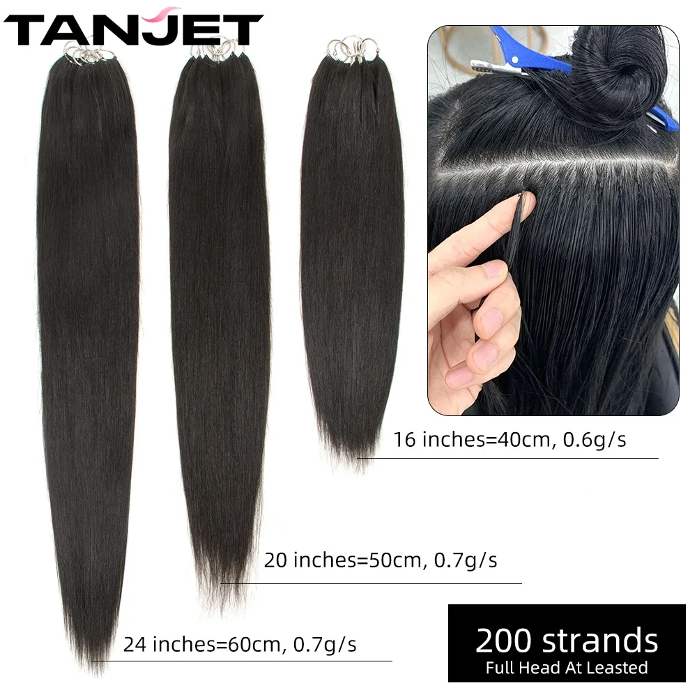 Black Micro Feather Hair Extensions Natural Women Straight Real Human Hair Non-Remy Invisible Micro Interface With Free Braided