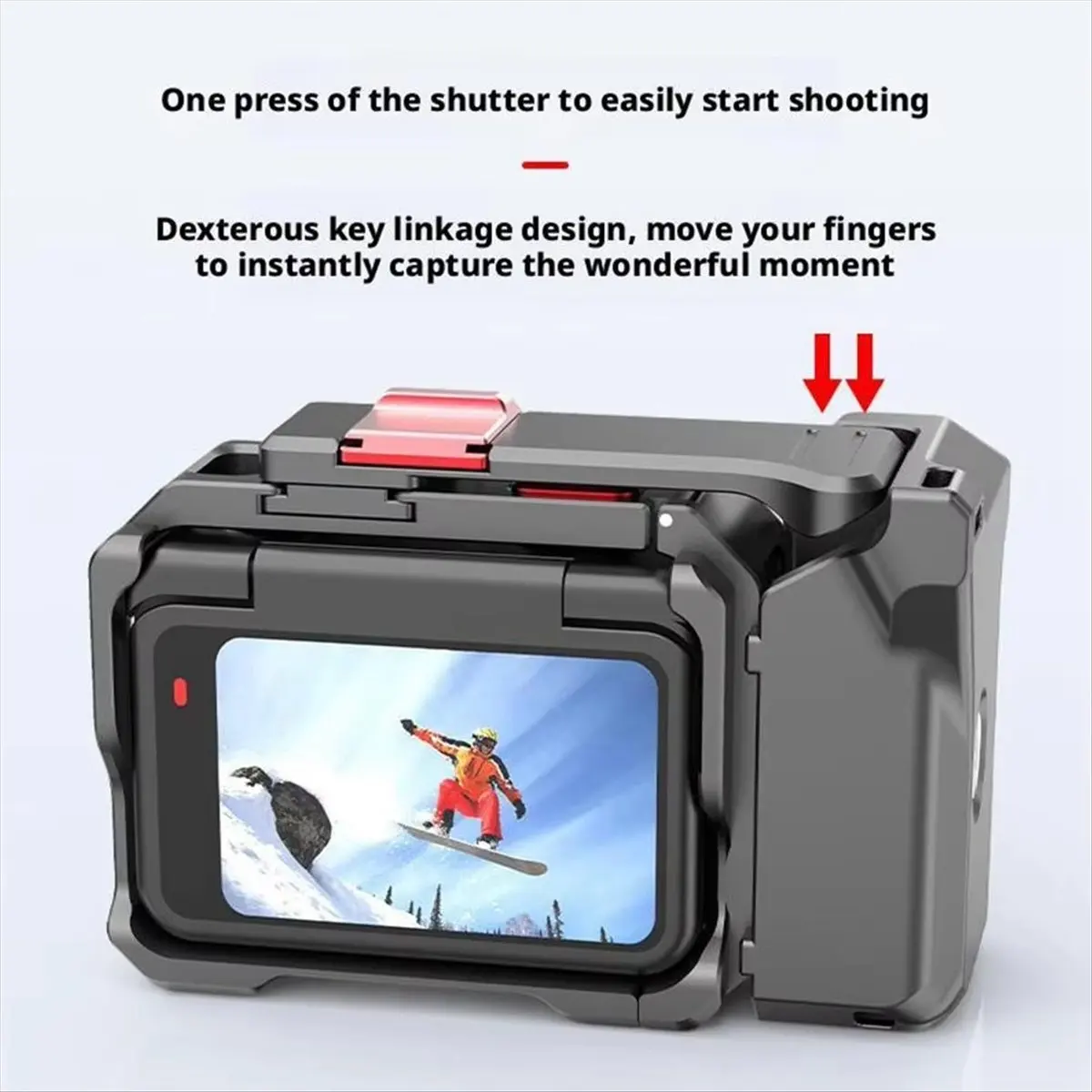 belong Camera Grip Holder for Insta360 Ace Pro 2/1 Camera Extension Bracket with Shutter Button Camera Grip Cage Quick Release