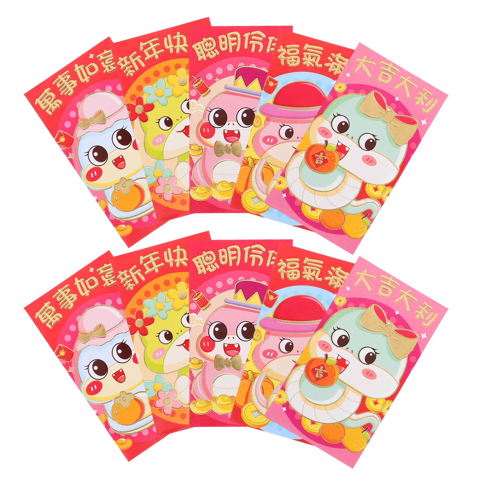 

30Pcs Chinese New Year Red Envelopes 2025 Snake Year Flat Money Packets Traditional Red Packets 2025 Money Bag