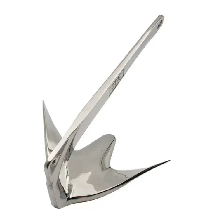 

Bruce Claw Anchor Marine Boat Parts with Shackle Mirror Polished Heavy Duty Yacht Mooring on the Beach