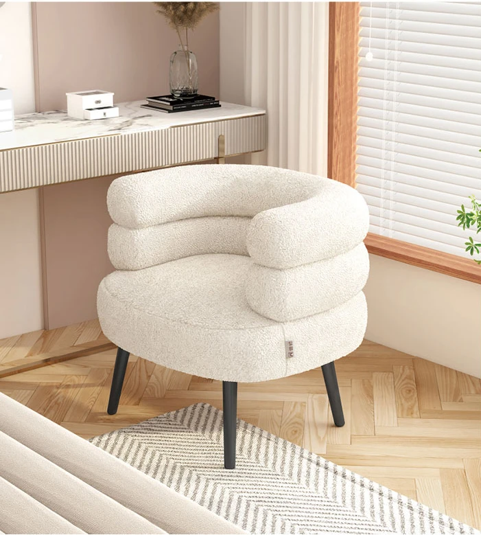 

Single person sofa chair, makeup lamb plush chair, living room simple modern light luxury balcony, leisure chair