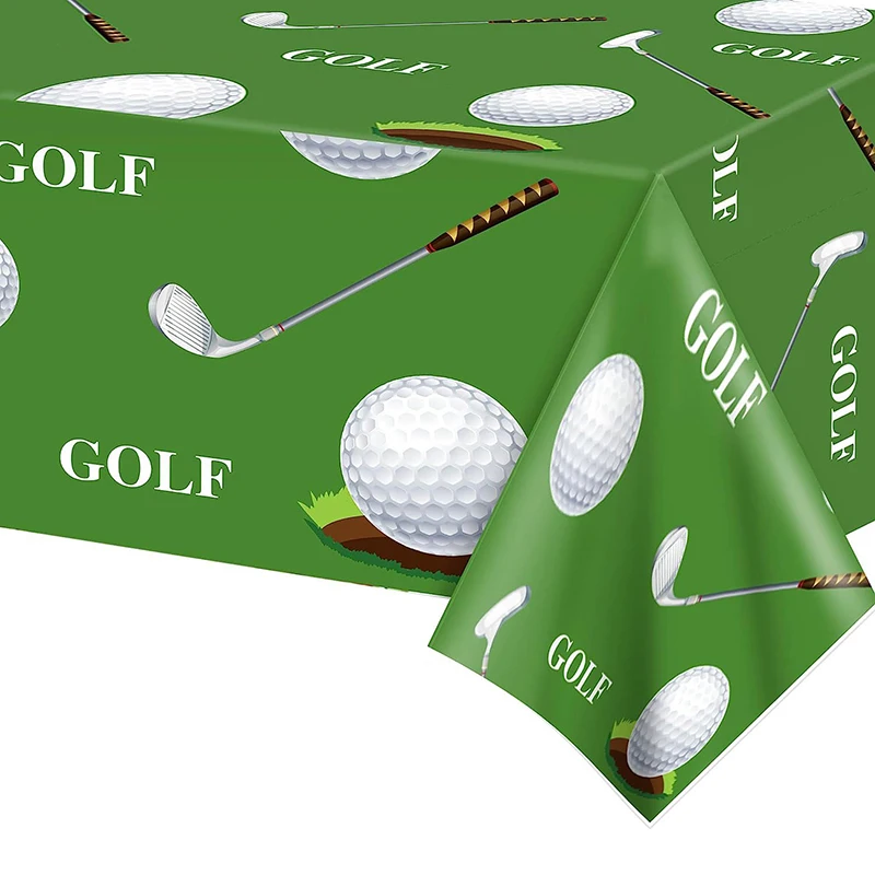 1pc Outdoor Golf Ball Sports Game Tablecloth Birthday Party Disposable Tableware Golf Theme Sports Series Party Decoration