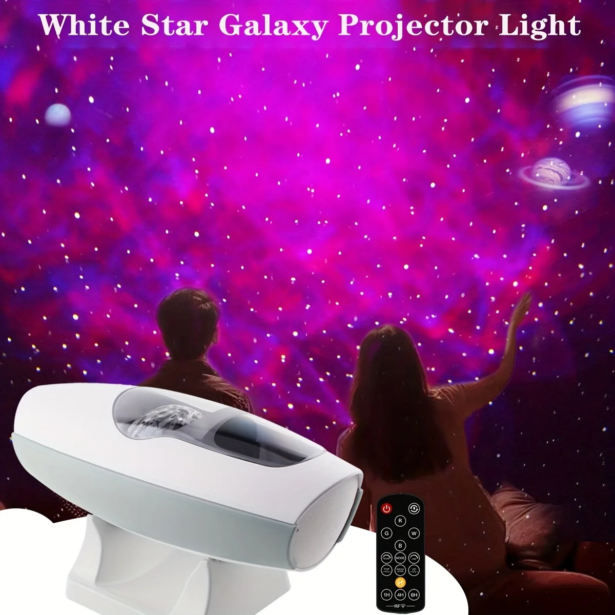 

White Stars Galaxy Projector USB LED Nebula Twinkling NightLight with Remote Atmosphere Lamp for Bedroom Christmas Valentine Gif