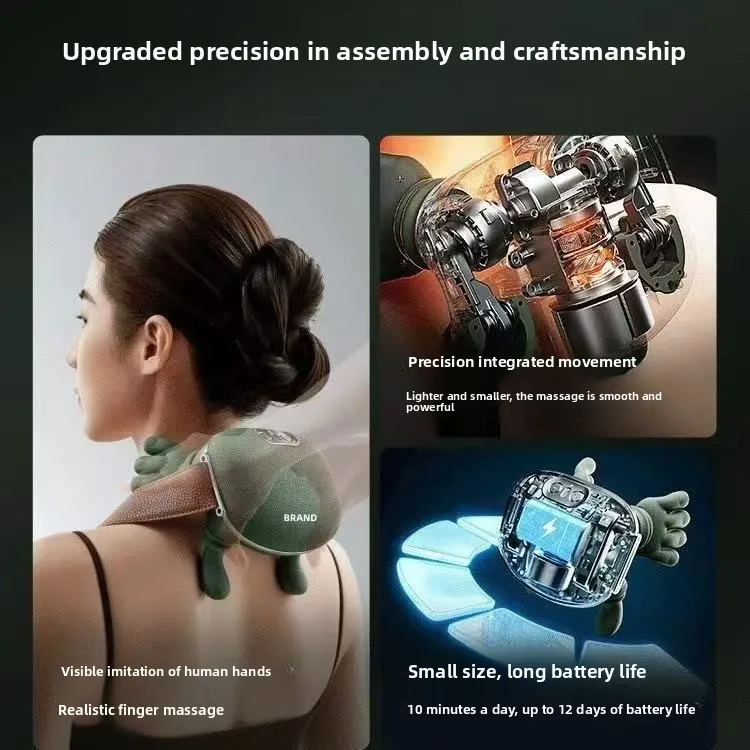

Wireless Neck Shoulder Massager Simulated Hand Kneading with Heat Deep Tissue Pillow for Cervical Pain Relief Home Office Car Us