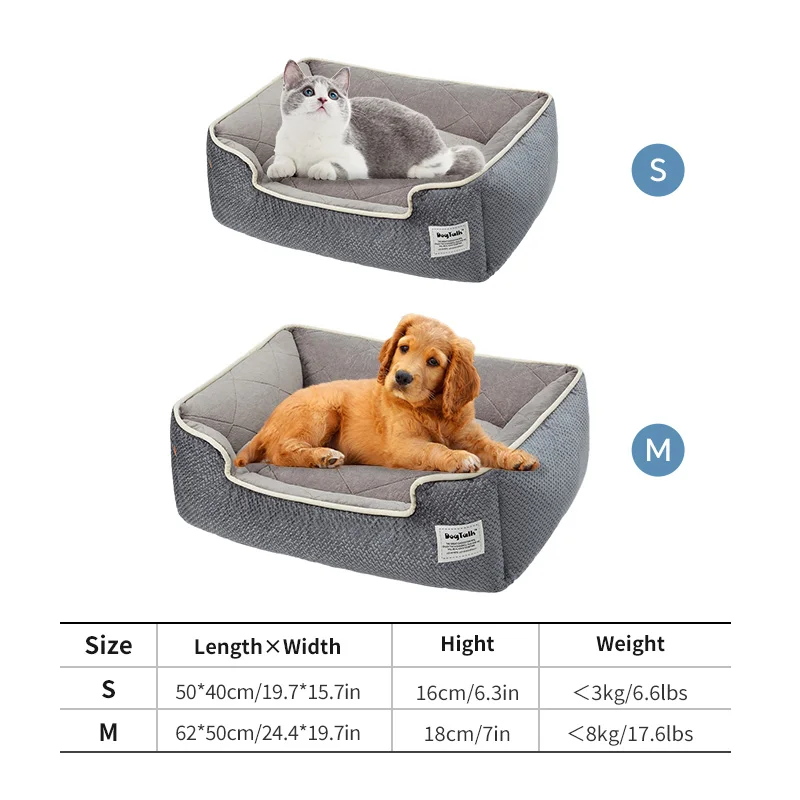 Dog Bed dog house Sofa Kennel Soft Fleece Non-Slip Bottom Beds Washable Bite-Resistant Big Dog Beds Medium Sized Dog Cat Cushion