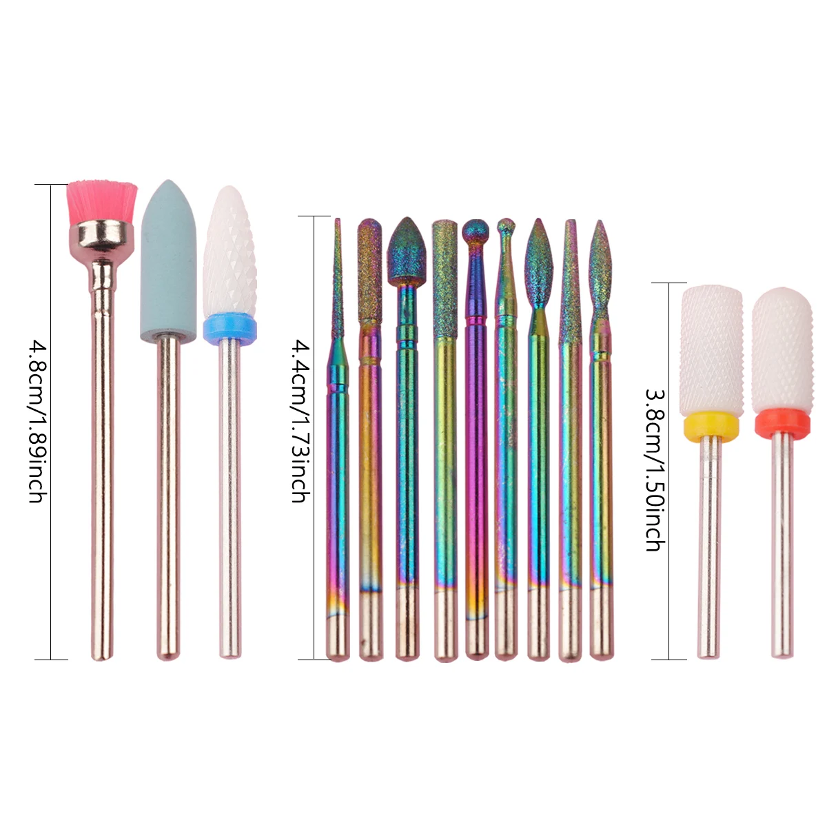 14 Pcs/box Professional Ceramic Nail Drill Bit Set Electric Manicure Nail File Bit For Acrylic Gel Nails And Cuticles