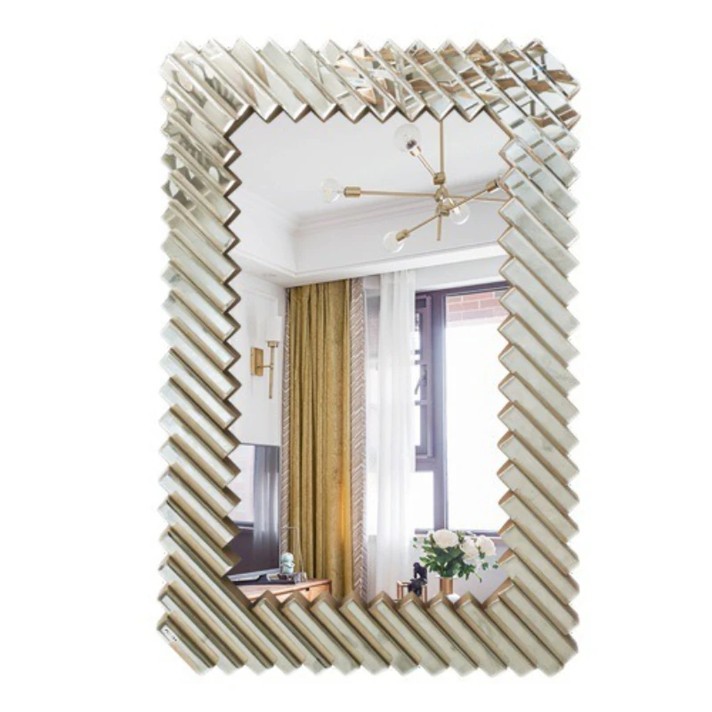 

Modern American light luxury bathroom mirror, wall-mounted bathroom makeup mirror