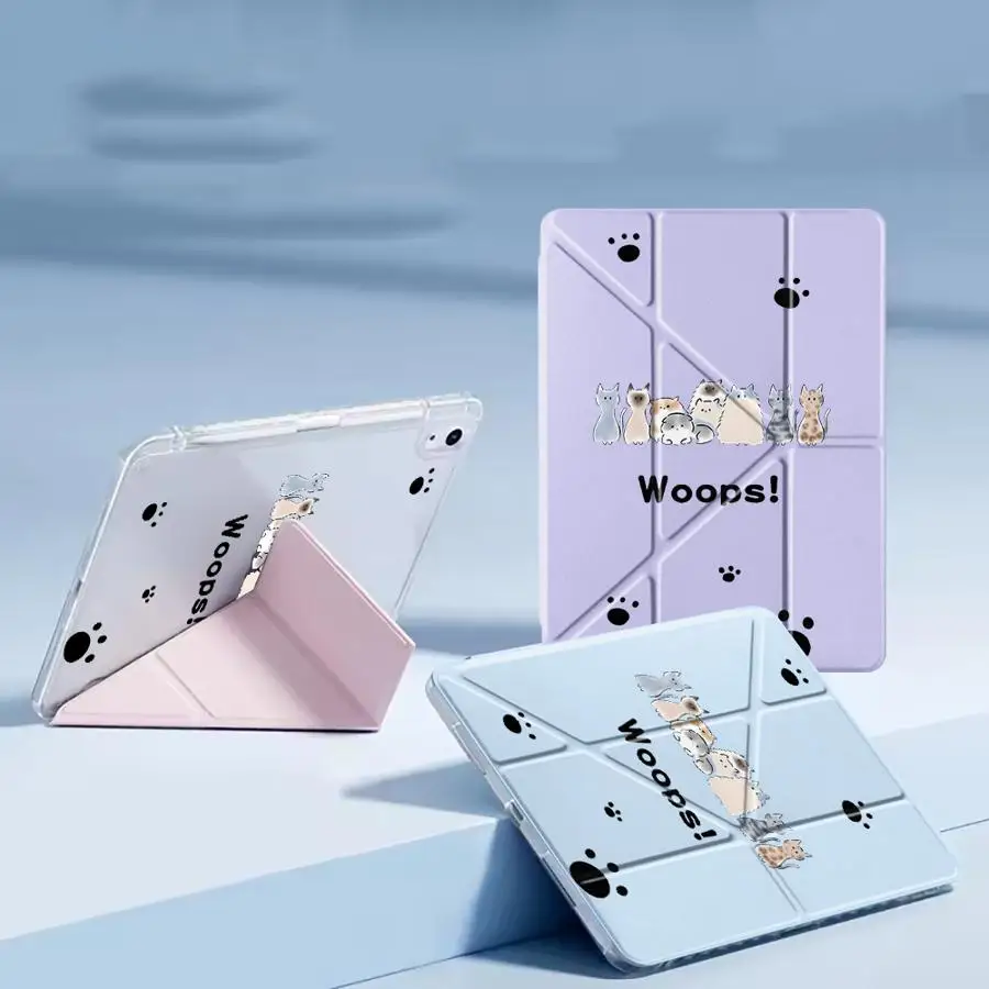 

Милый мультяшный чехол для планшета с котиком для iPad Air 4 5 M3 M2 1 2 M4 11 дюймов Pro 11th 10th 9th 8th 7th 12.9 дюймов Pro 2025 Mini 6 7 Y-Fold