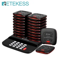 Retekess TD183 Pager For Restaurant Calling System 20 Vibrator Coaster Buzzer Beeper Guest Queuing For Cafe Bar Food Court Hotel