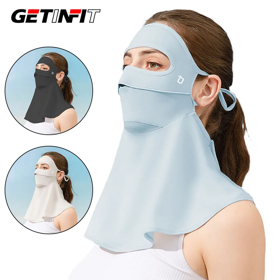 

GETINFIT Летняя маска для велоспорта с защитой от УФ-излучения UPF50+, антибактериальная, дышащая, с защитой шеи и ушей, от запаха, для активного отдыха