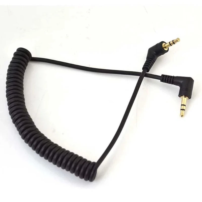 Elastic elongation contraction Right Angle TRS 2.5mm Male 3.5 male Audio Cable Cord 90 Degree Spring type 3.5mm Male 2.5 male