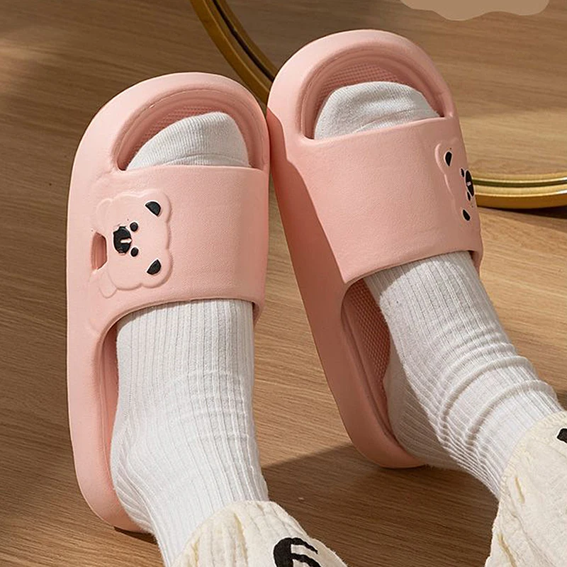 

New Women's Sandals And Slippers, With Thick Soles And Cute Cartoon Quick Drying Slippers OnThe Outside, Indoor Soft Bathroom