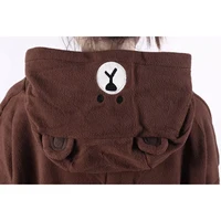 Brown Bear Onesie Women Men Animal Kigurumis  Pajama Cartoon Animal Slippers Festival Homewear Suit Overalls Polar Fleece - Image 5