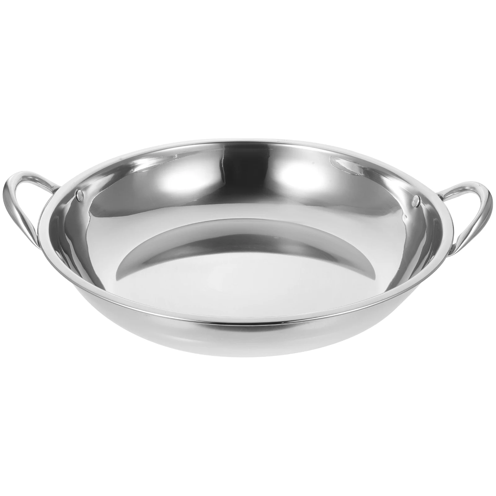 

Anti-Overflow Pot Stainless Steel Double Handle Cooking Pan For Hot Pot Ramen Kitchen Cookware Camping
