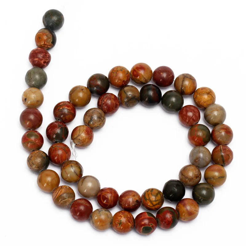 REGELIN Colorful Picasso Jaspe Stone Beads For Jewelry Making 4mm 6mm 8mm 10mm 12mm Natural Stone Round Beads
