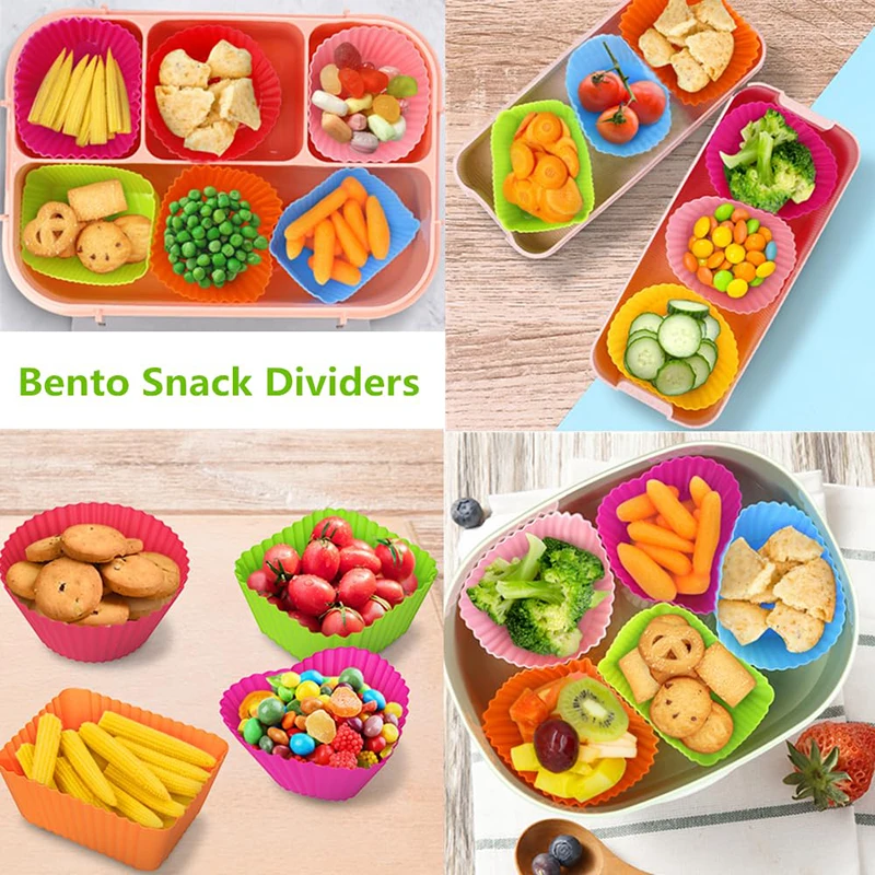 Silicone Lunch Box Dividers For Children Kids School Food Dividers For Bento Box Silicone Cupcake Liners Mold Baking Tools