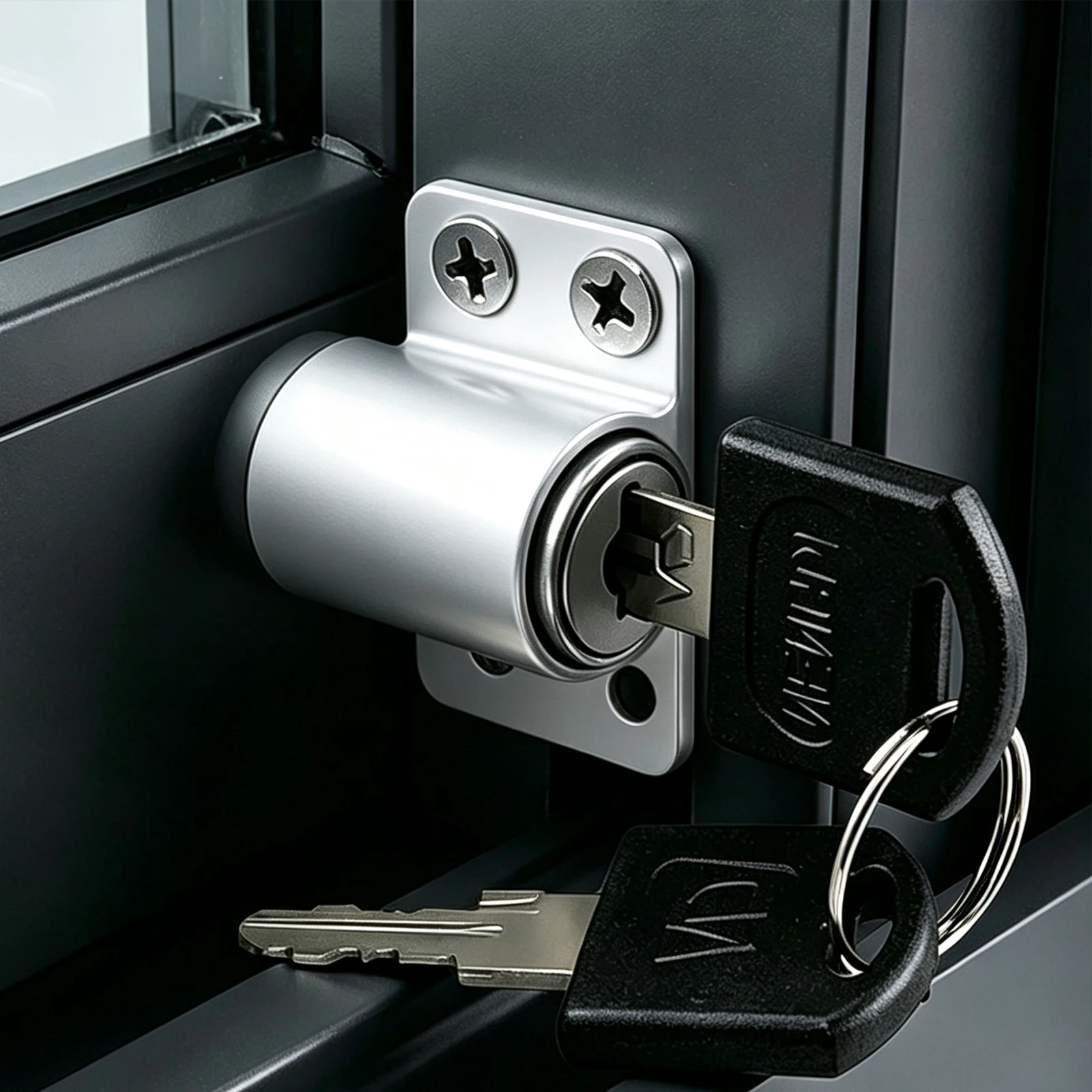 Aluminum Alloy Child Safety Protection Lock with Keys & Screws Push-In Key Latch for Child Home Safety Bedroom Office Balcony view 4