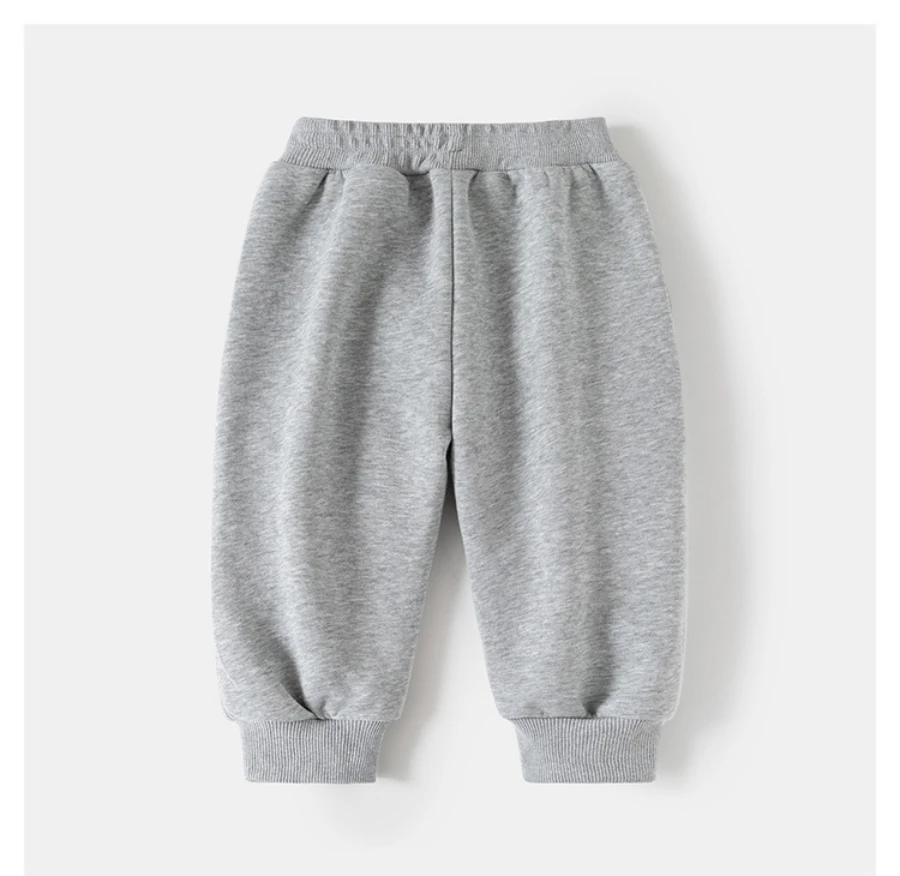 2026 Spring 2T-6T Childrens Trousers Dark Blue Boys Sweatpants Alphabet Patterns Ankle-tied Sports Pants