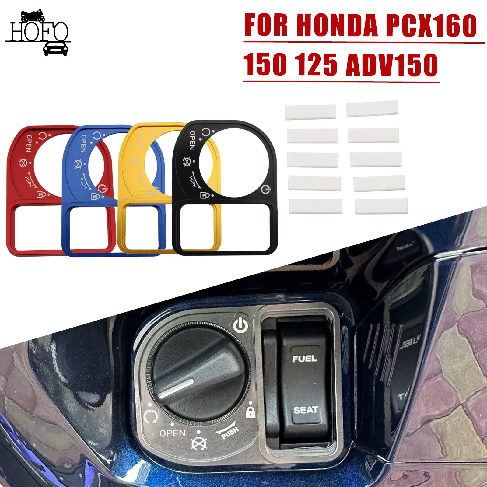 

Motorcycle Ignition Switch Cover Electric Lock Button Cover Protector Aluminum Alloy For Honda PCX160 PCX150 PCX125 ADV150