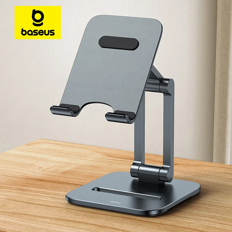 

Baseus Phone Holder Aluminium Foldable Stand for iPhone 15 14 13 12 Pro Max Tablet Stand for iPad Mobile Cell Phone Stand Holder