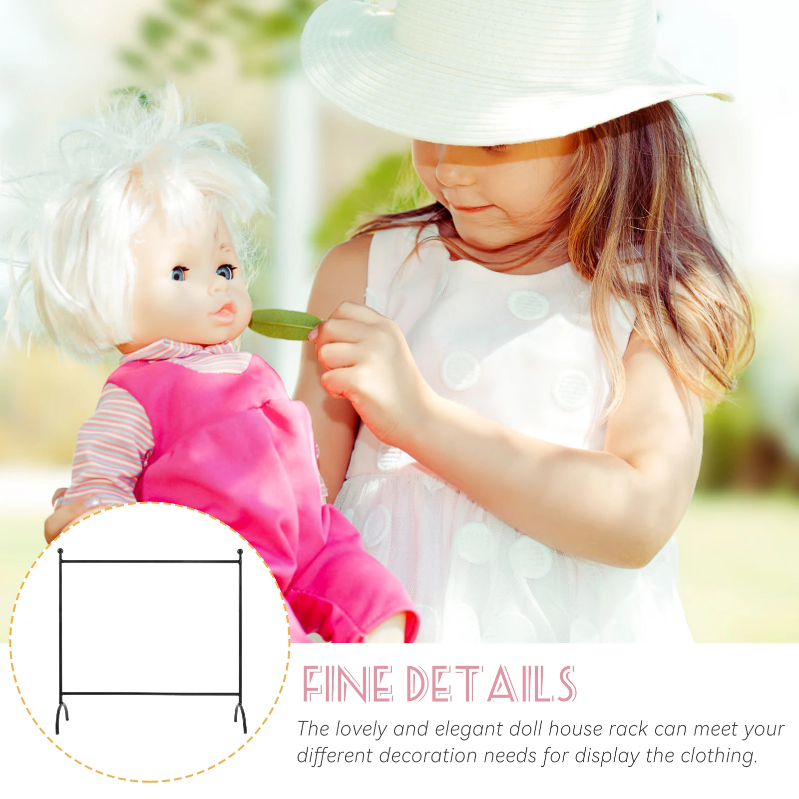 Perchero en miniatura, soporte de ropa de Metal para exhibición de trajes de casa de muñecas, accesorio de armario funcional y elegante, artículo de decoración