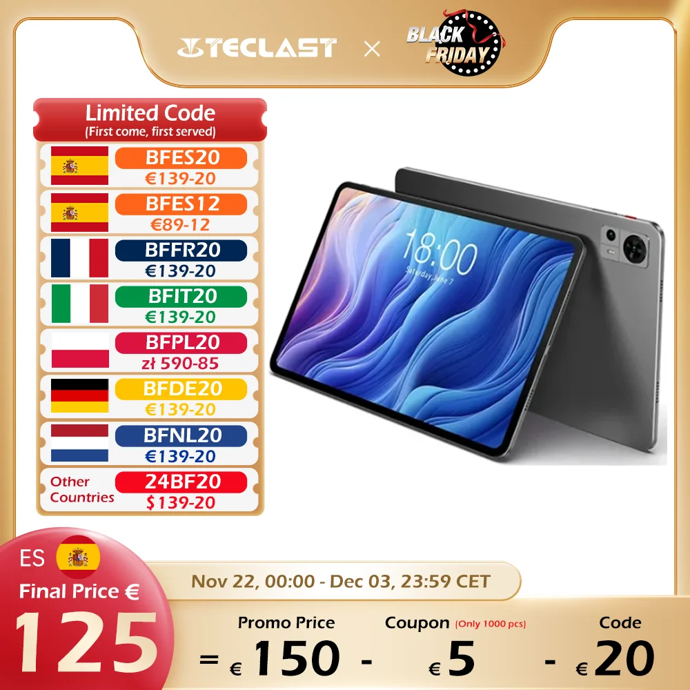 New Android 13 TECLAST T60 tablet, 12 ''2K FHD 2000x1200, (8 + 8)16GB RAM, ROM 256GB, 8000mAh, fast charge, UNISOC T616, 8 core 4G VoLTE dual SIM 13MP + 5MP support Widevine L1 GPS