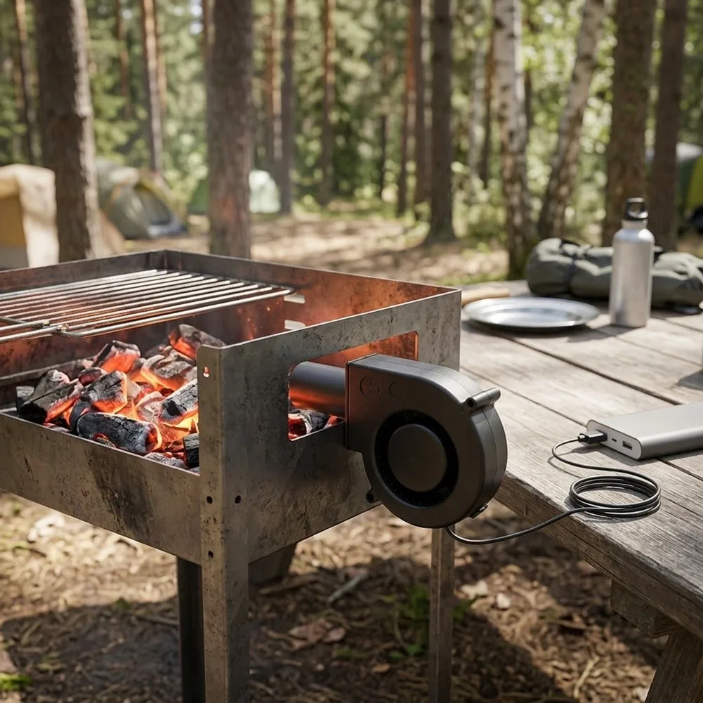 5V USB-Powered Blower for Barbecue Grills and Camping Trips Designed for Reliable Performance and Convenient Power Integration