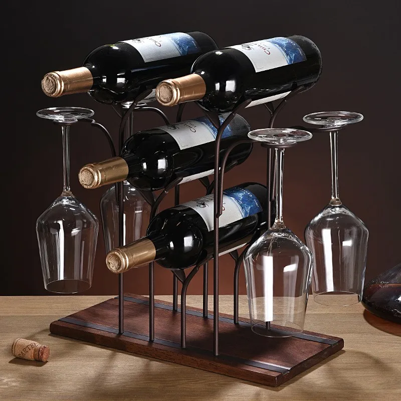 

American Pastoral Creativity Wine Glass Rack European Wrought Wine Rack Bar Home Ornaments Wine Rack