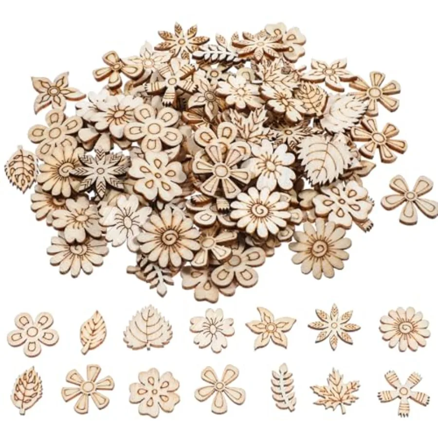 

100 шт. миниатюрных цветов из тополя для поделок, вырезки, украшения