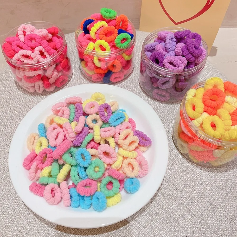 

500pcs Seamless Basic Hair Rope Set Candy Color Korean Style Rubber Band Hair Accessories High Elastic Colorful Hair Tie Daily