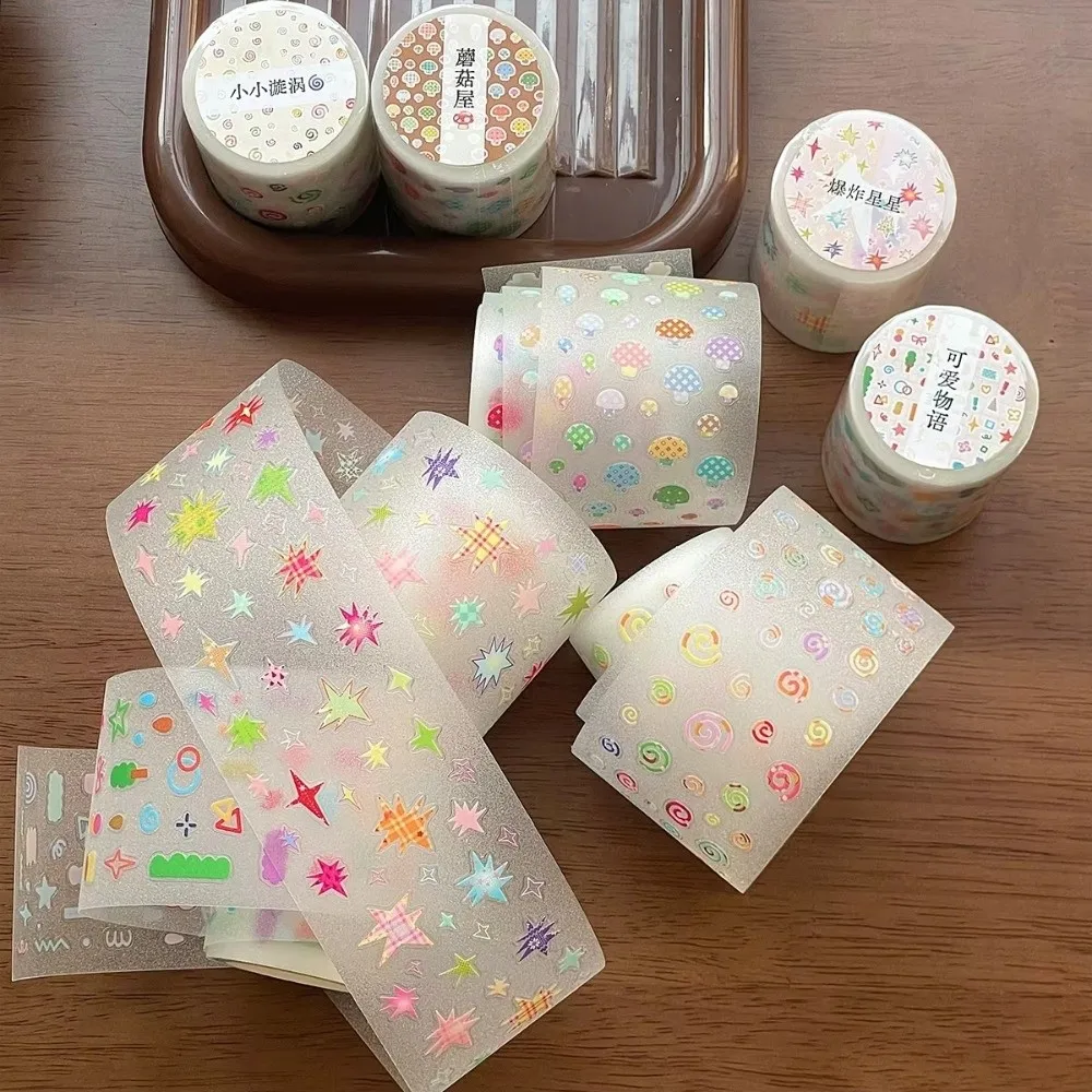 

Грибной узор, ПЭТ-наклейки, ленты, базовый материал, съемные граффити, звезда, декор, наклейки, сделай сам, водонепроницаемые наклейки для скрапбукинга