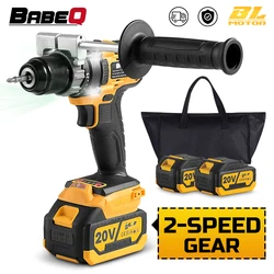 BABEQ 13mm 25+3 180N.M Torque Brushless Electric Impact Drill Electric Hammer Cordless Screwdriver 3 in 1 for Makita 18v Battery