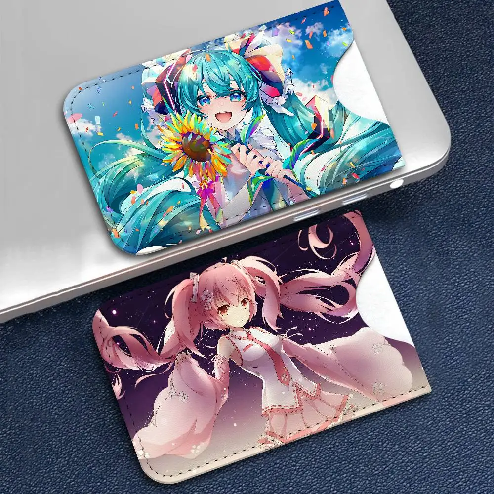 Popular Kawaii H-Hatsune Singer M-Miku Cute New Leather Card Small Retro Cowhide Coin Purse Men/Women Luxury Card Holder