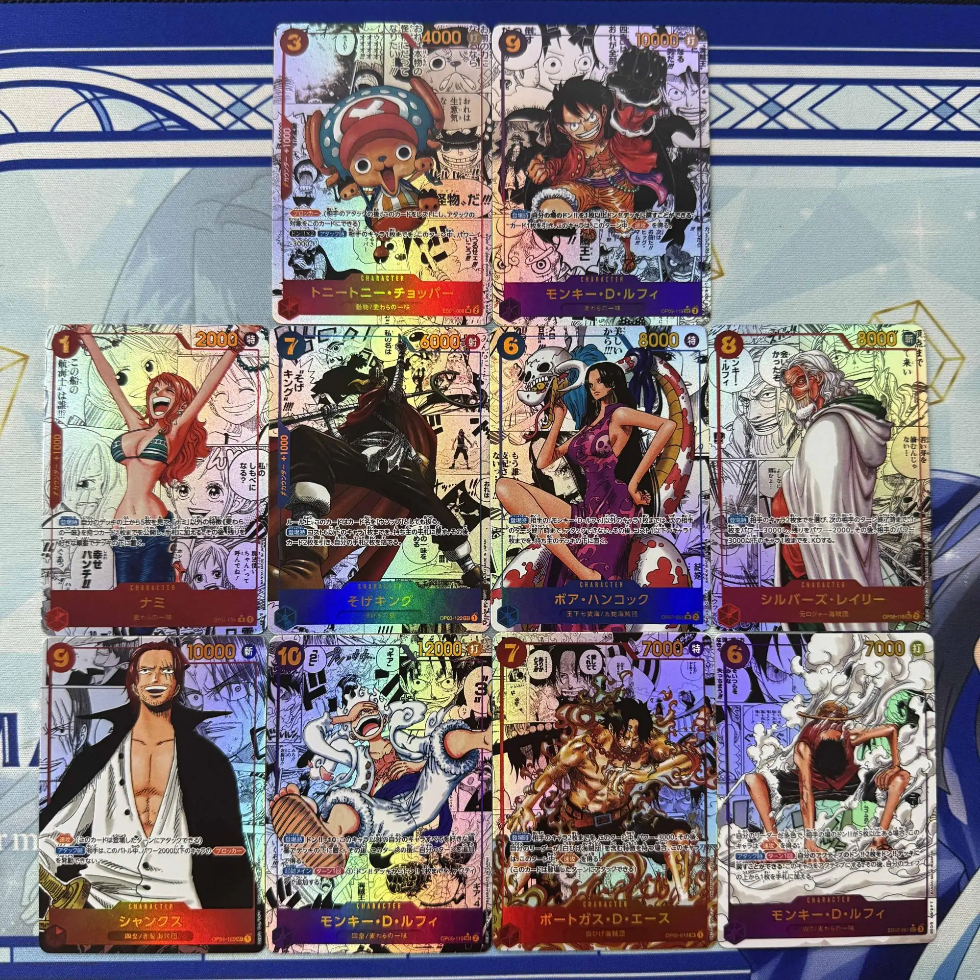 

10 Diy One Piece OP-01 Luffy Chopper Nami Usopp Hancock OPCG Comic Collection Card Color Flash Anime Toy Gift
