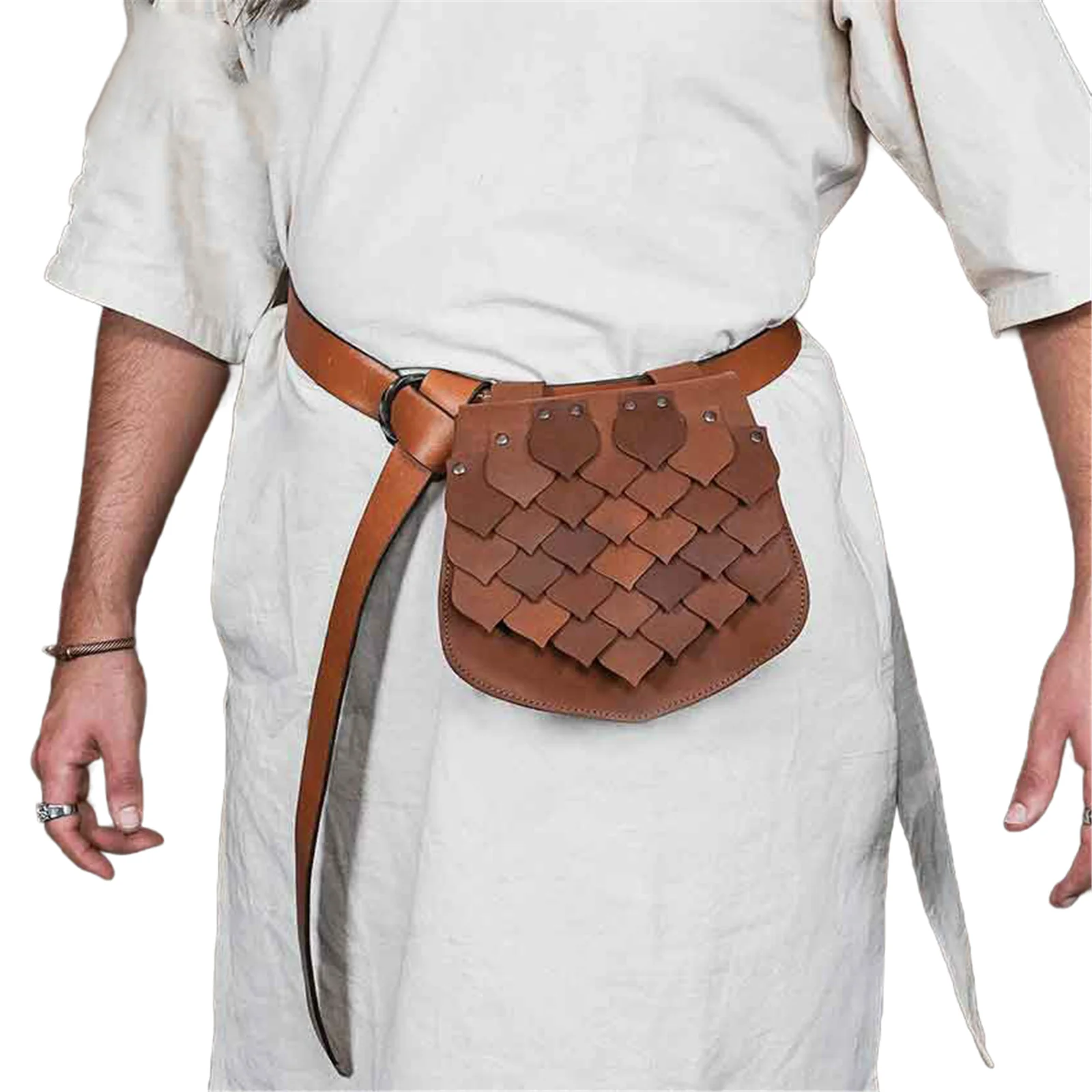 Bolsa de cinturón renacentista, riñonera medieval de piel sintética, accesorios de disfraz LARP para hombres y mujeres