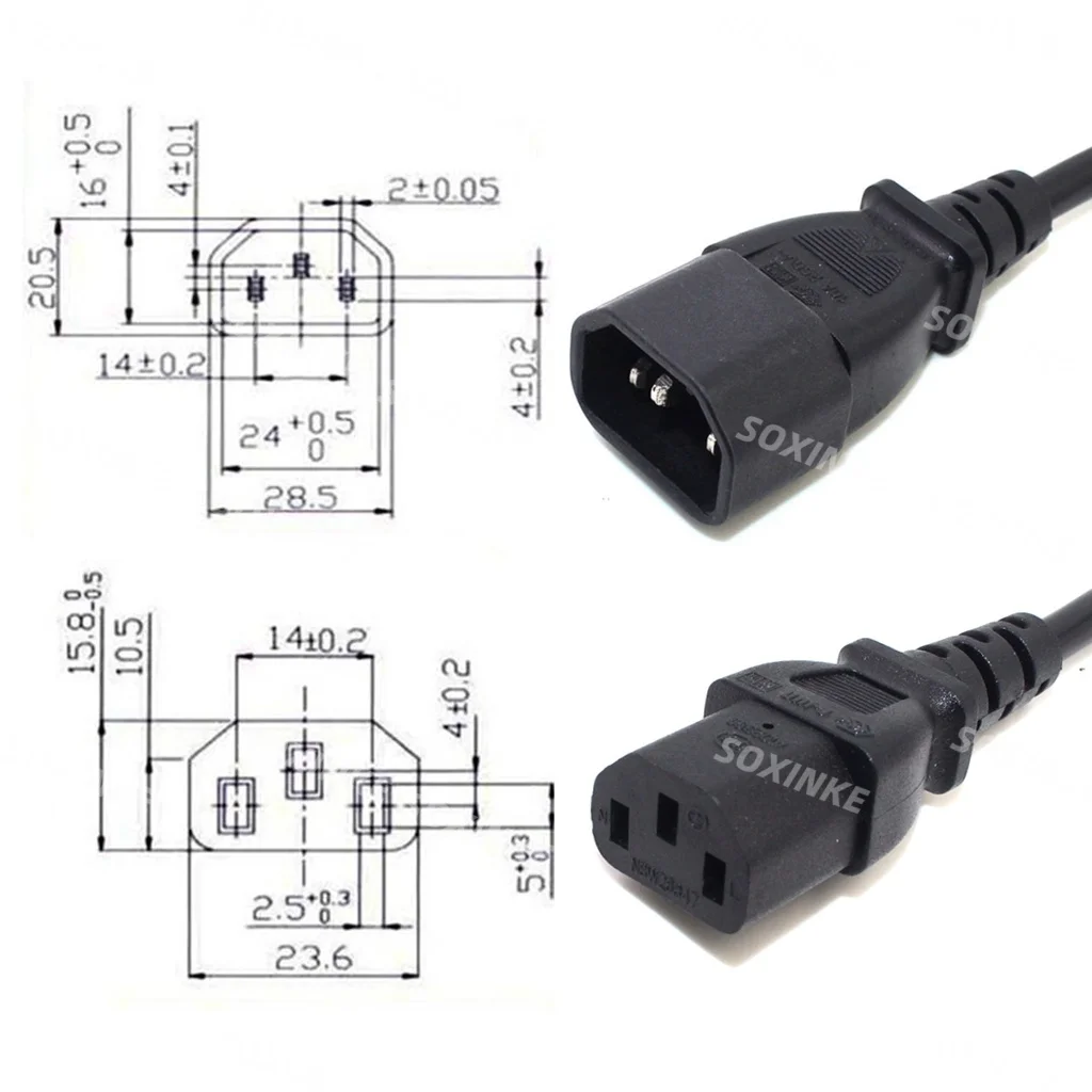 IEC 320 C13 إلى C14 التيار المتناوب سلك تمديد الطاقة 0.5 متر 1 متر 6ft 3m 5m C13 C14 كابل الطاقة لشاشة الكمبيوتر الشخصي PDU UPS #5
