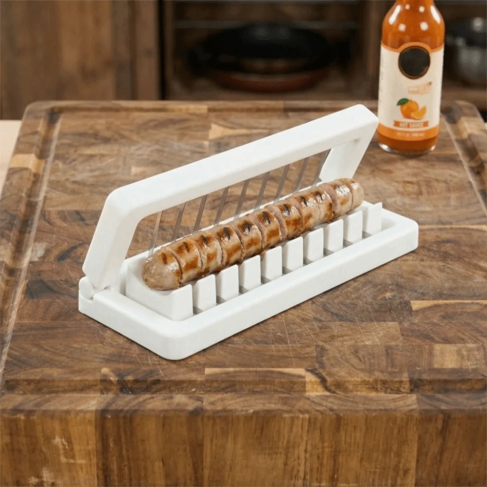 Kitchen Slicer Tool Fancy Slicing Sausage Slicer Efficient Precision Mesh Banana Slicer Household Fruit Cutter BBQ