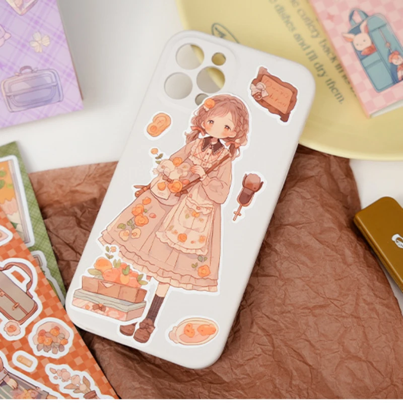 Imagem -05 - Bonito dos Desenhos Animados Menina Vida Diária Série Adesivos Kawaii Scrapbook Materiais Faça Você Mesmo Menina Papelaria Telefone Escudo Suprimentos Arte Decoração