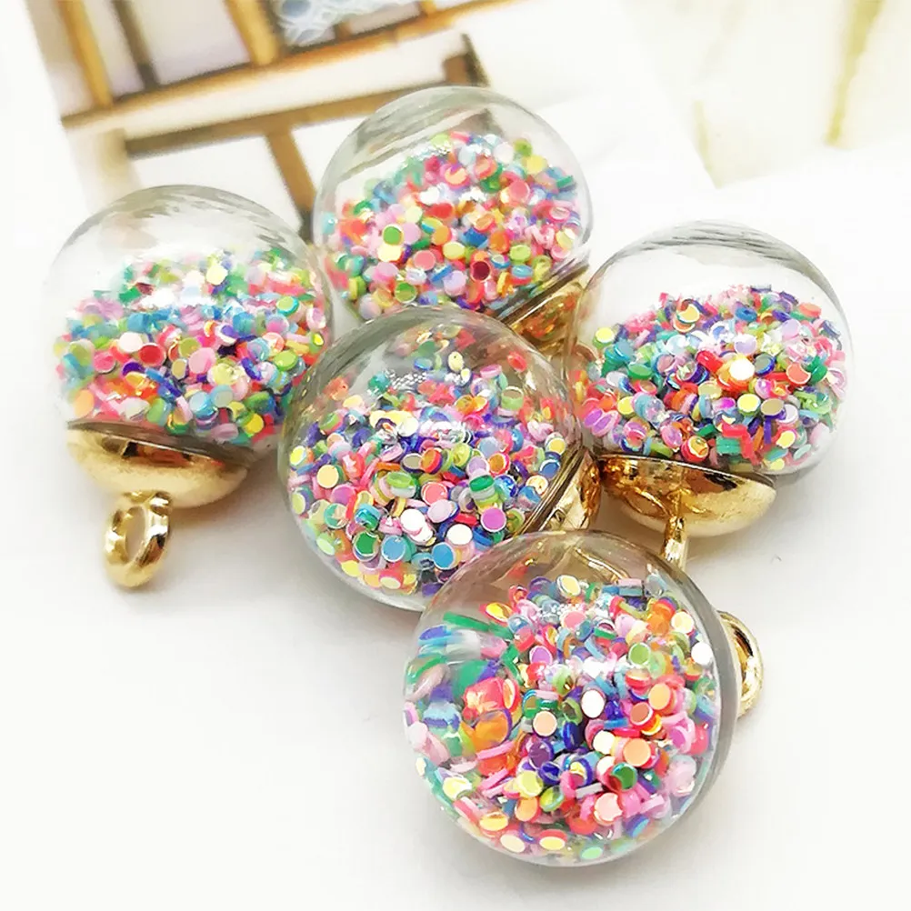 

20Pcs 16Mm Colorful Glass Ball Pendants Set Sequins Embellished DIY Jewelry Making Charms for Necklace Bracelet Earrings