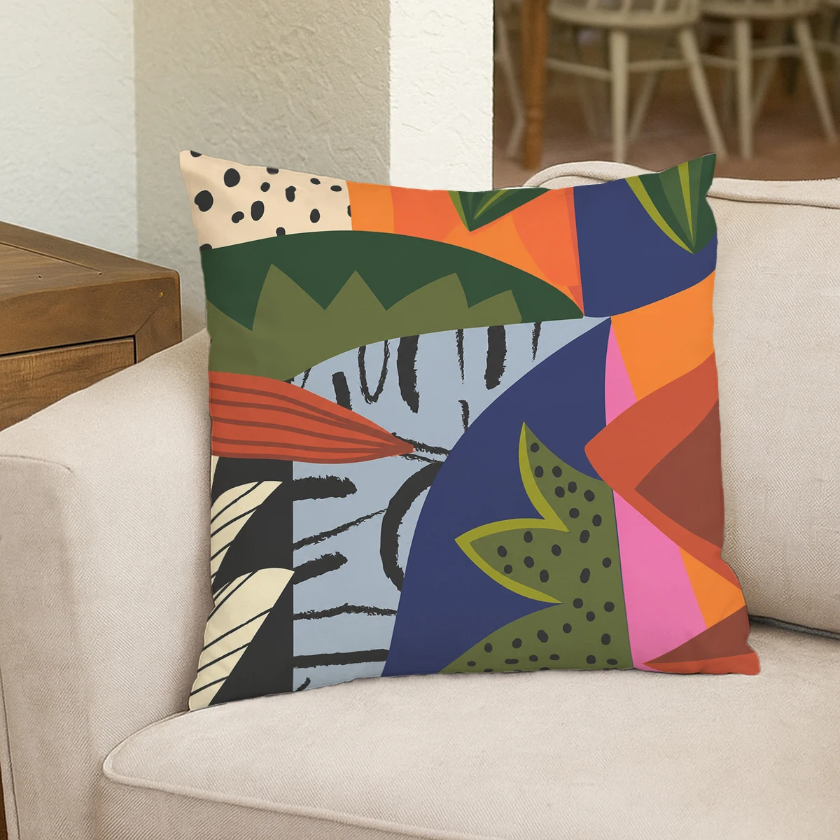 Vibrant Floral Pattern Polyester Pillow Cover - Decorative Cushion Case for Sofa, Bedroom and Living Room, No Insert Included