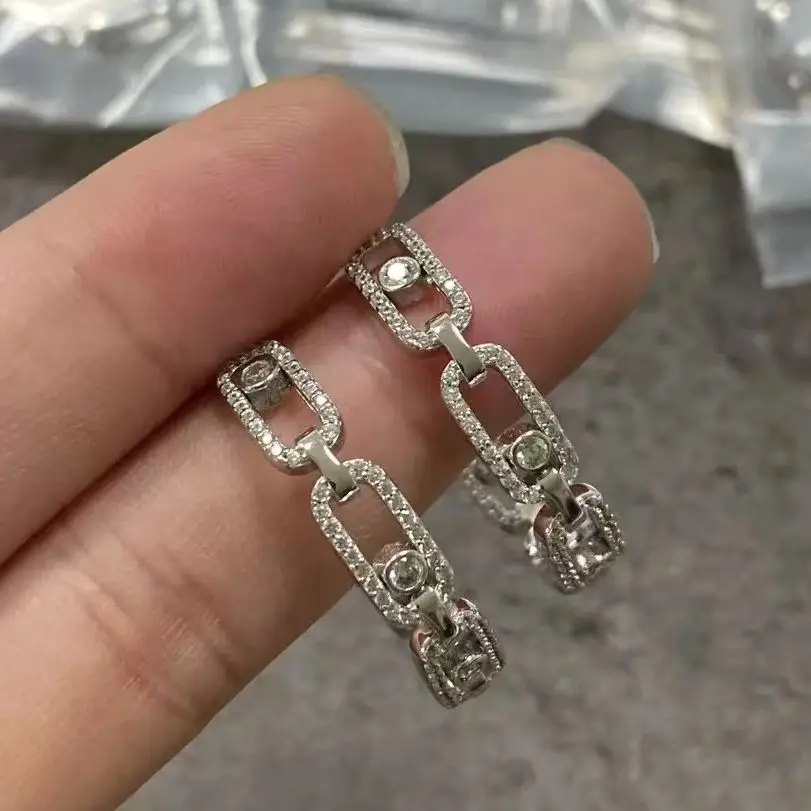 2025 Hot Sales Fashion Luxury High-Quality Jewelry Brand S925 Women's Sterling Silver Earring Unique Design Elegant Gift Party