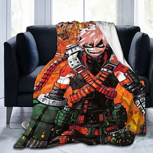 

My Hero Academia Katsuki Bakugou Blanket Anime Characters Flannel Blankets Soft All Season Light Weight Cozy Blankets