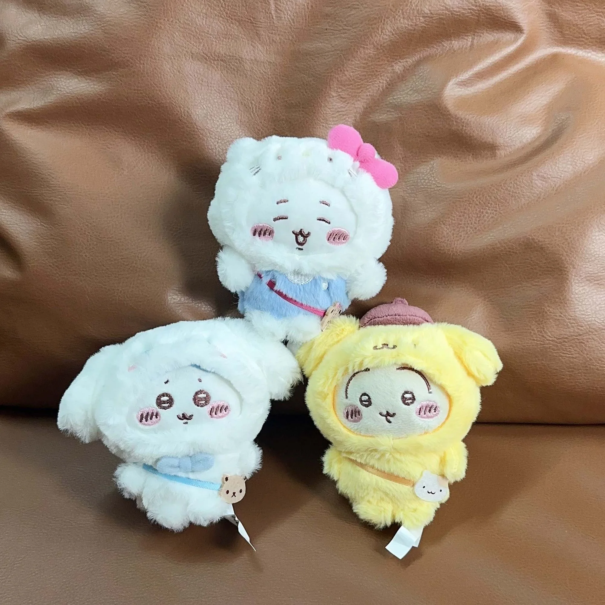 Anime chiikawa cos sanrio brinquedo de pelúcia pingente bonito dos desenhos animados usagi chaveiros pudim cão chapelaria saco acessórios presente da menina kai